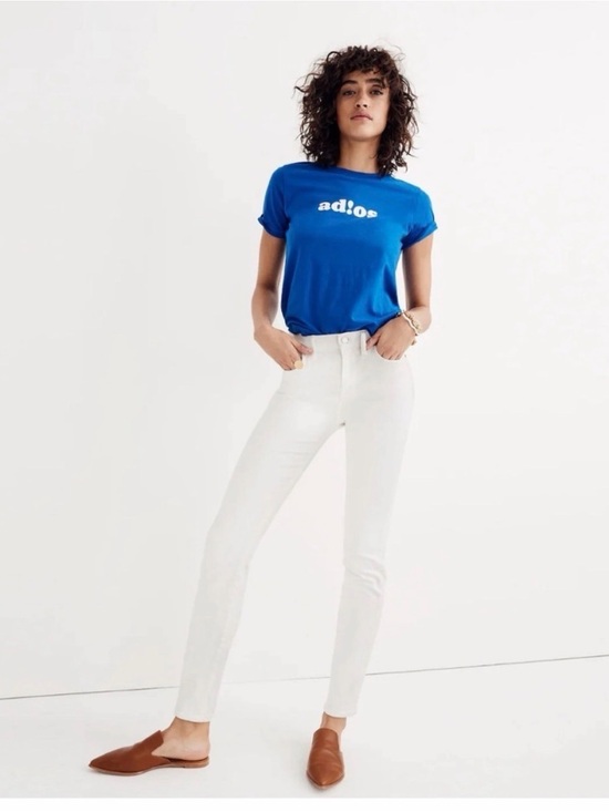Madewell Denim - Madewell 9” High Riser Skinny Skinny Jean white - size 30 Tall